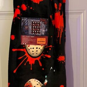 Friday the 13th Black and Red Throw Blanket